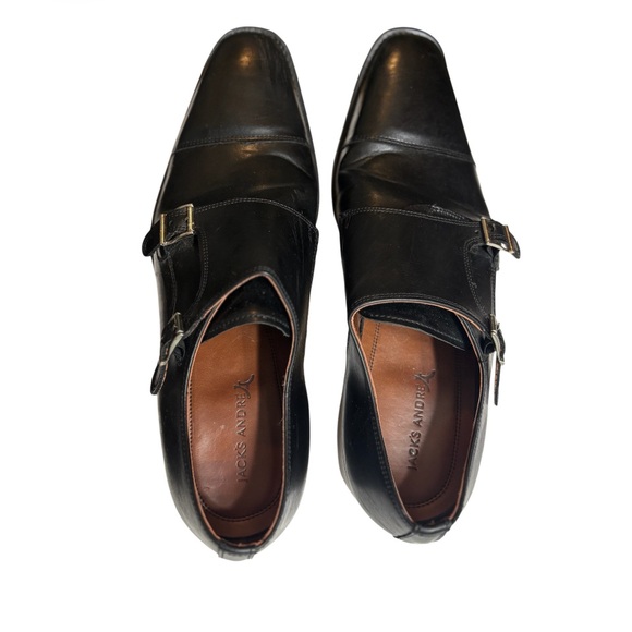 Jack’s Andre Black Leather Double Monk Strap Shoes Men’s Size 10 Mens Dress Shoe main image 13